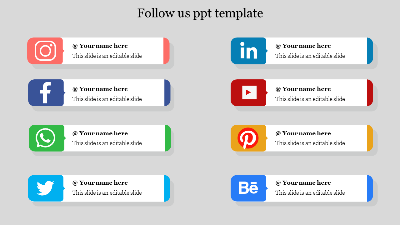Follow us PPT template